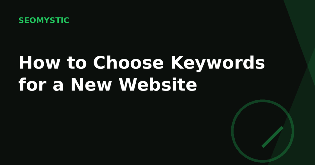 How to choose keywords for a new website