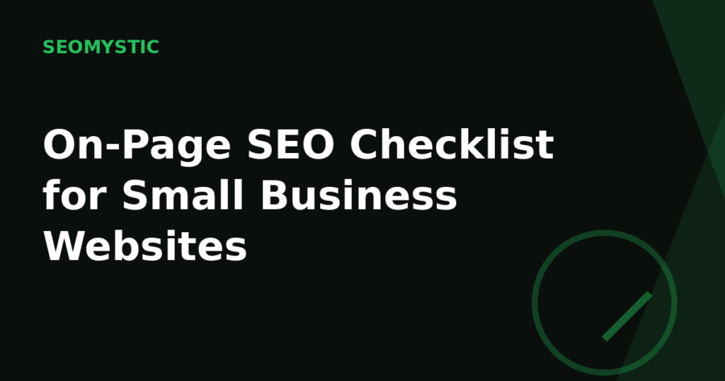 On-page SEO checklist for small business websites
